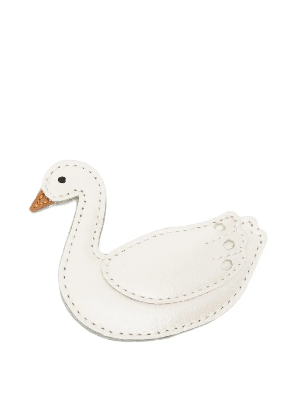 Donsje swan-motif leather hair clip - Bianco