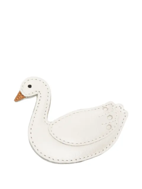 Donsje swan-motif leather hair clip