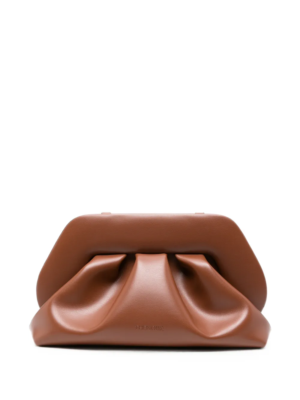 Themoirè Bios ruched clutch bag - Marrone