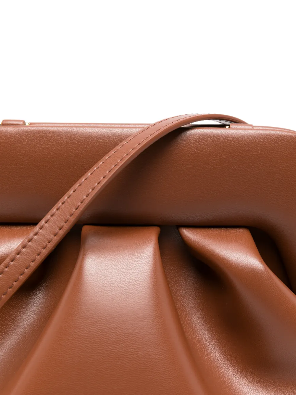 Themoirè Bios clutch met ruches Bruin