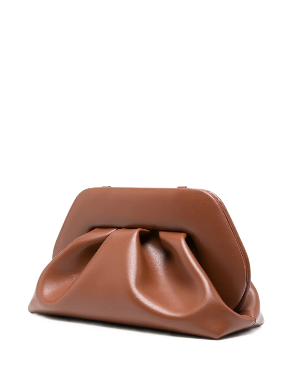 Themoirè Bios clutch met ruches Bruin