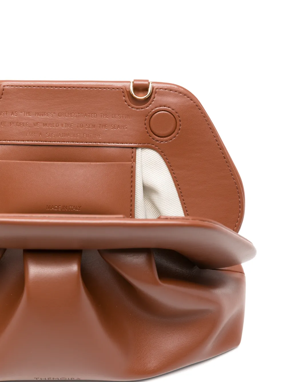 Themoirè Bios clutch met ruches Bruin