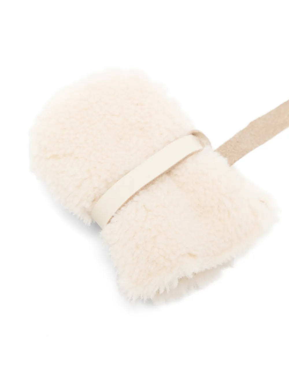 Donsje Wanten met lammytextuur en oordetail Beige