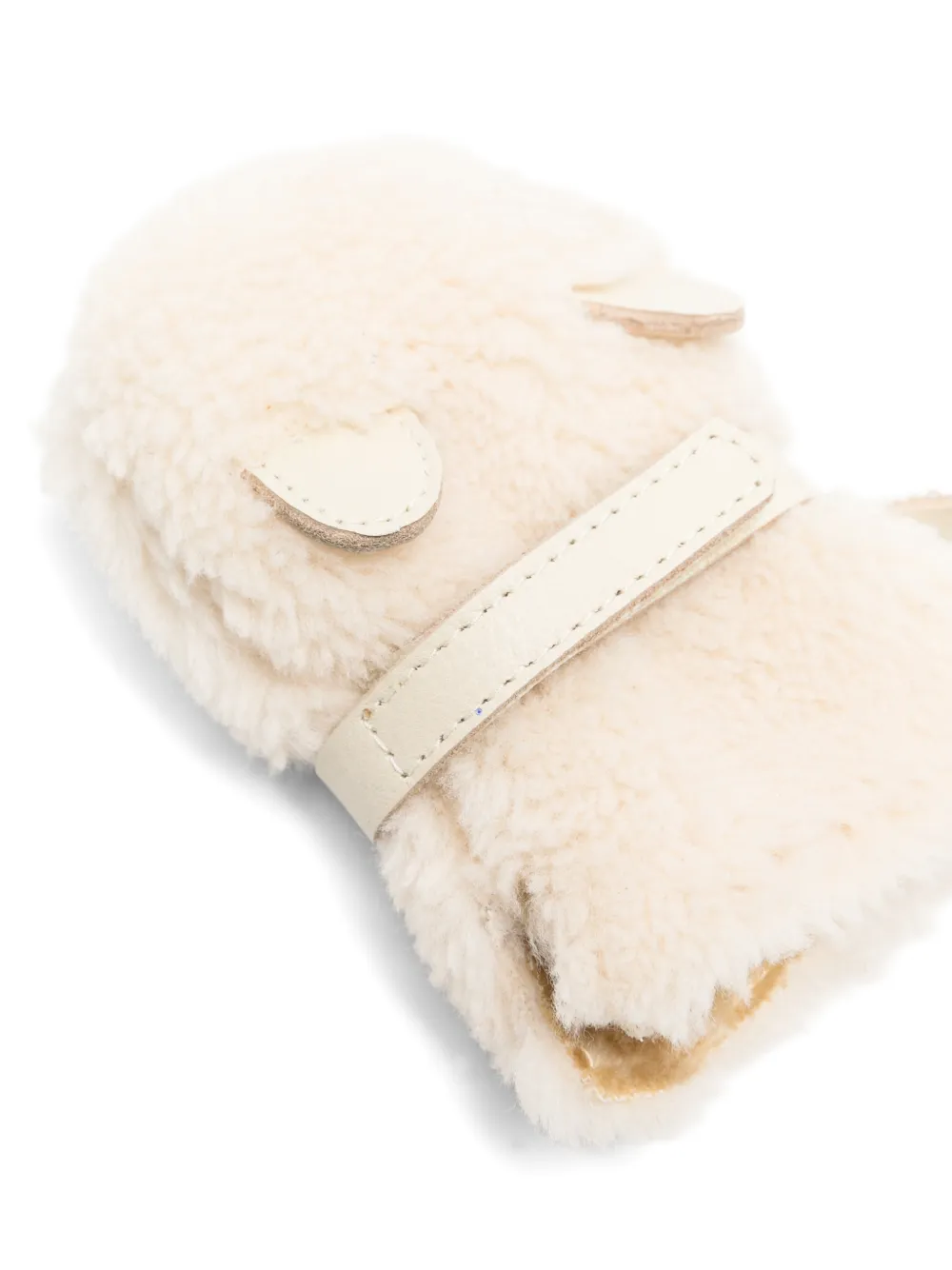 Donsje Wanten met lammytextuur en oordetail Beige