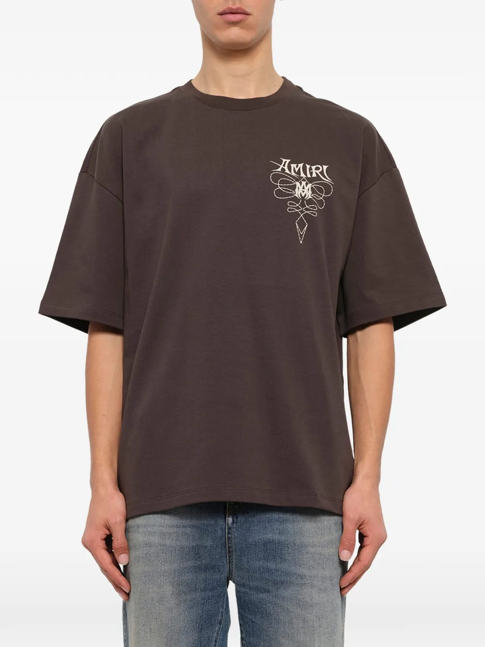 AMIRI T-shirt met logoprint Bruin