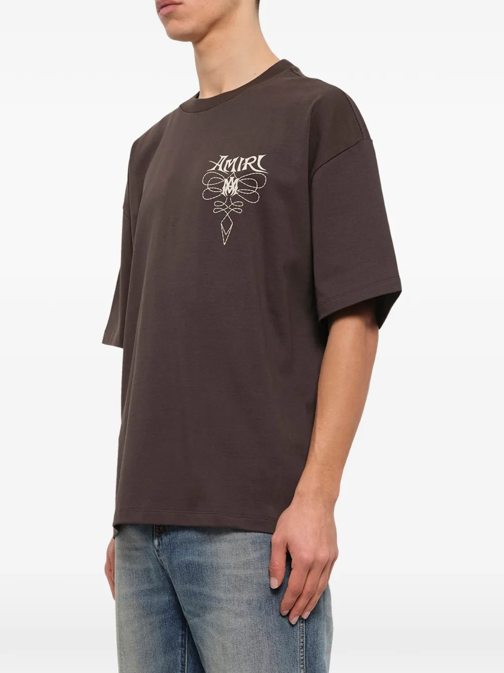 AMIRI T-shirt met logoprint Bruin