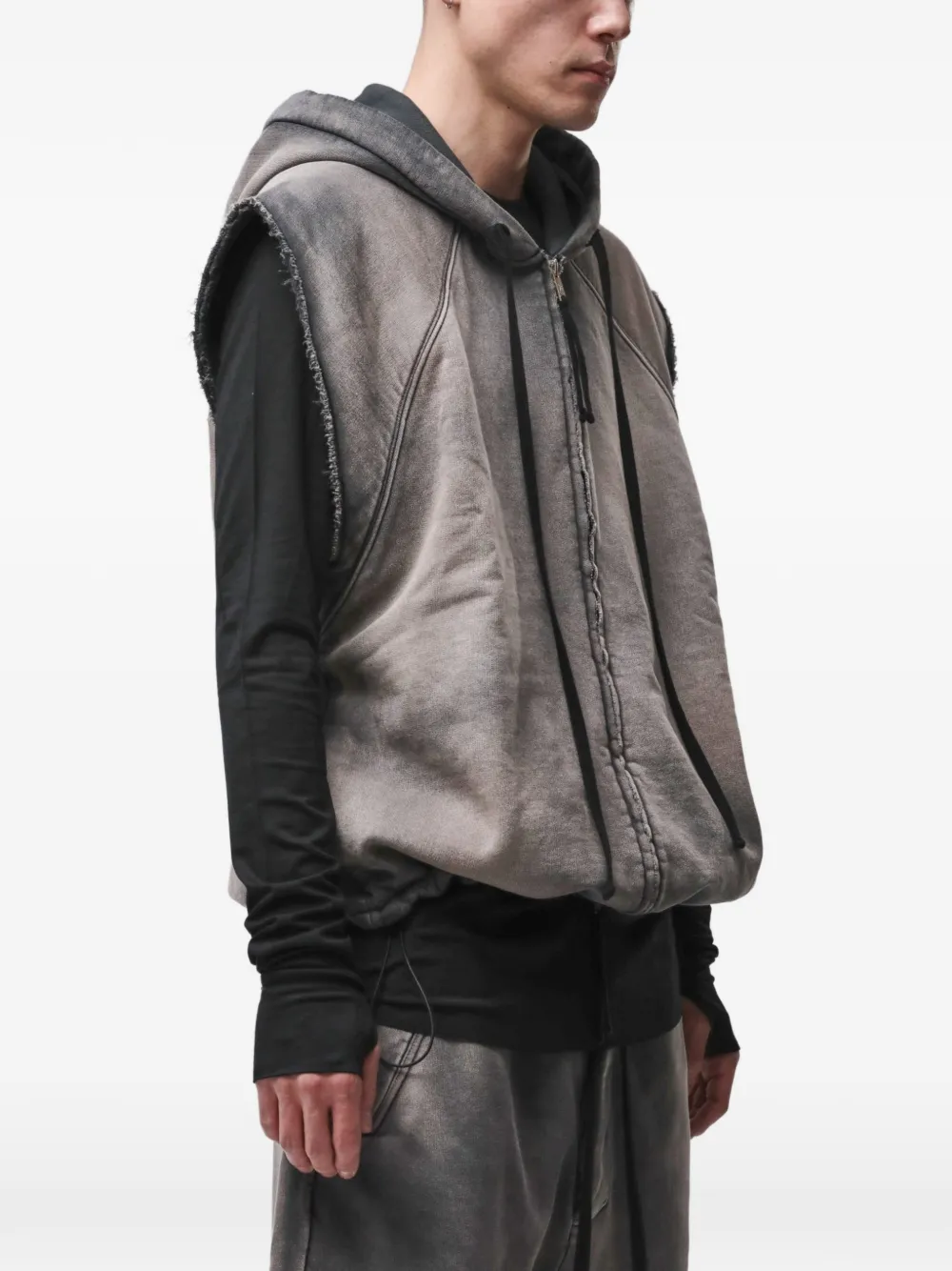 Thom Krom Top met capuchon en stonewashed-effect Grijs