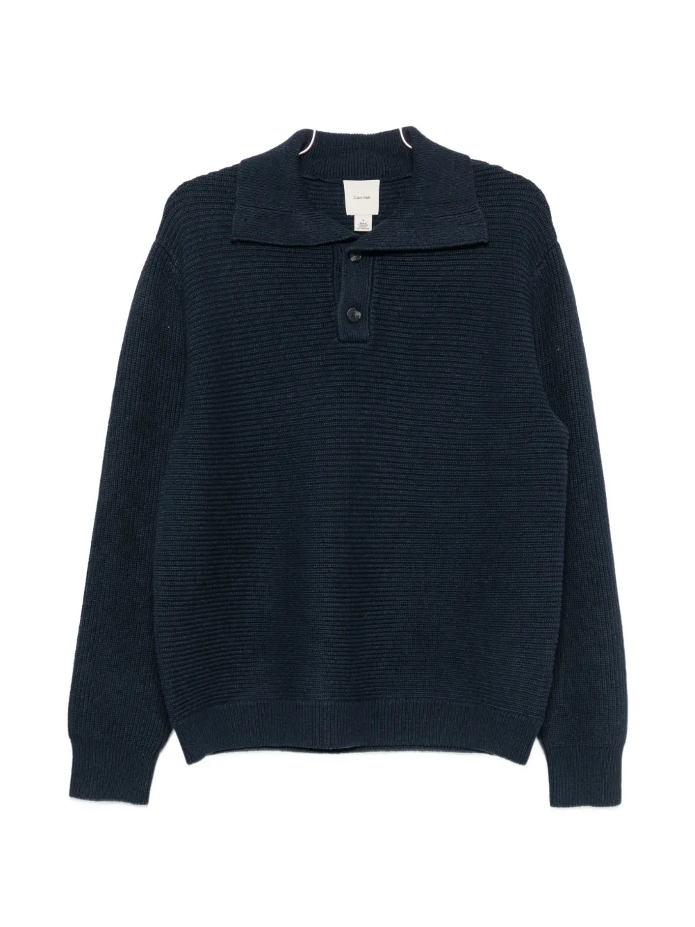 Calvin Klein ribbed-knit polo sweater - Blu
