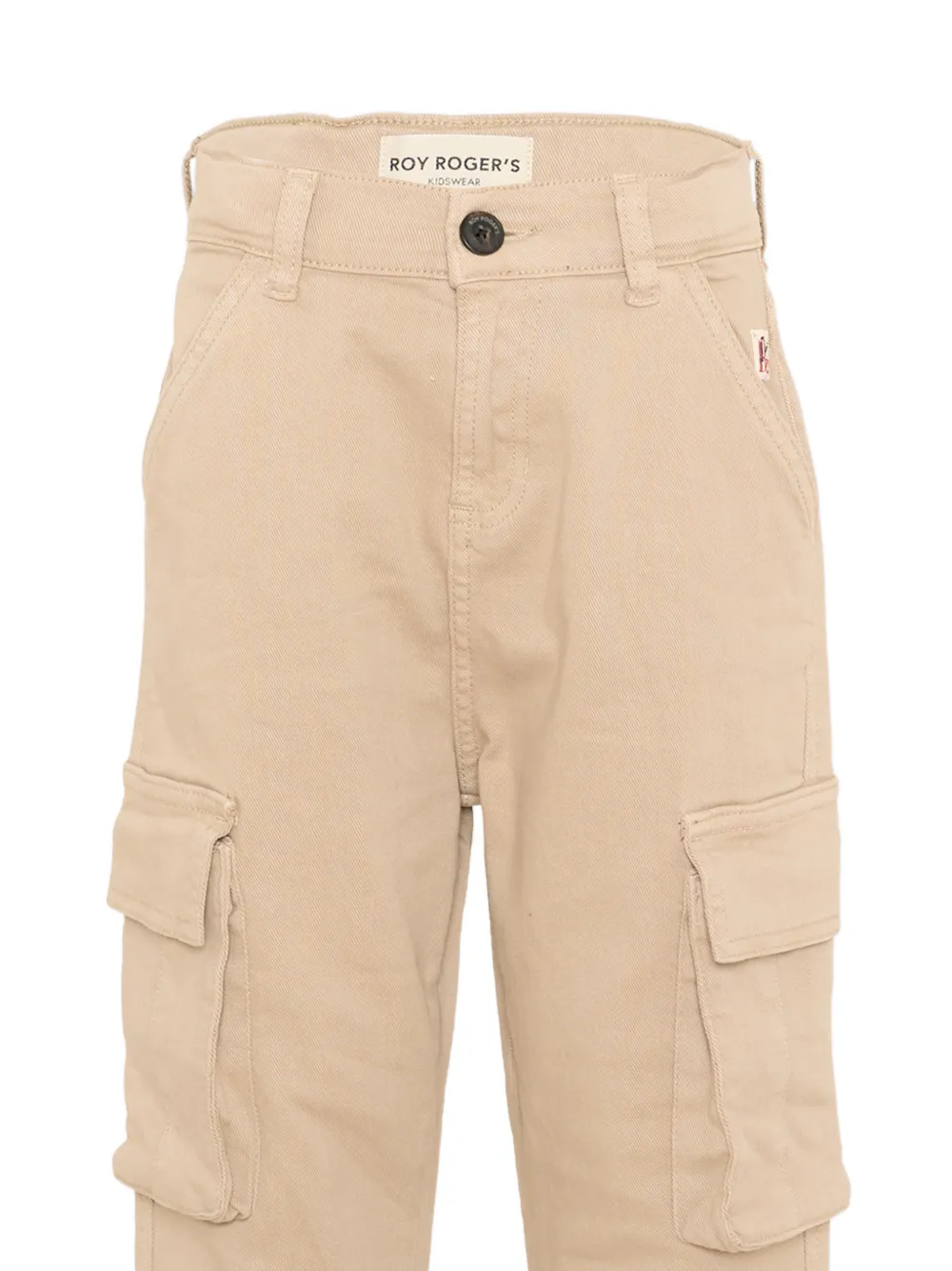 Roy Rogers Kids Straight broek met cargo zakken en logo-patch Beige