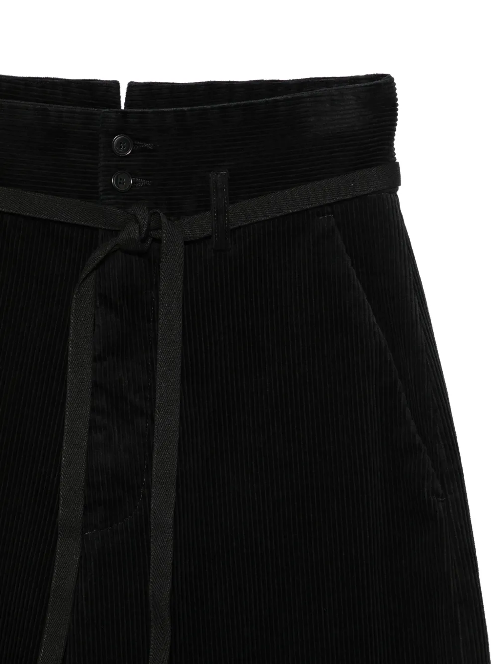 Barena Candiano ribfluwelen broek met ceintuur Zwart
