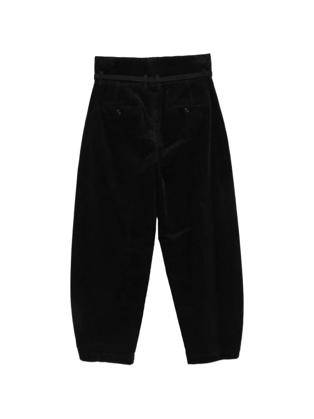 Barena Candiano ribfluwelen broek met ceintuur Zwart