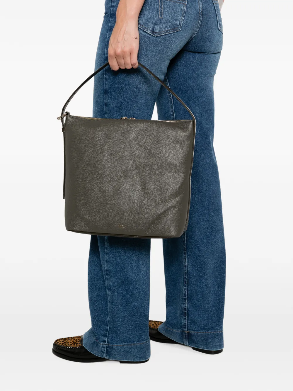 A.P.C. Vera leren schoudertas Grijs