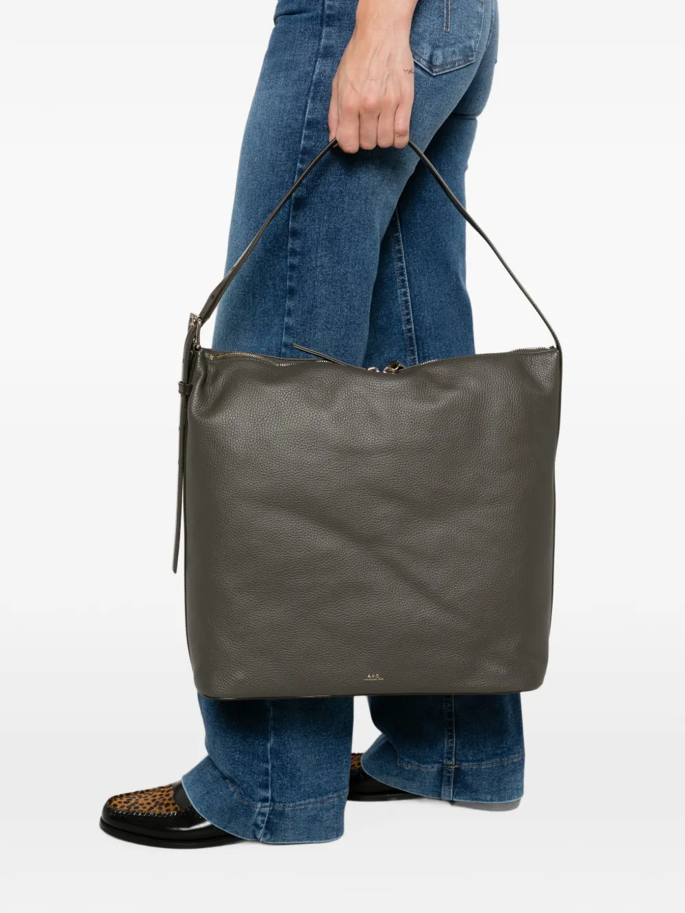 A.P.C. Vera leren schoudertas Grijs