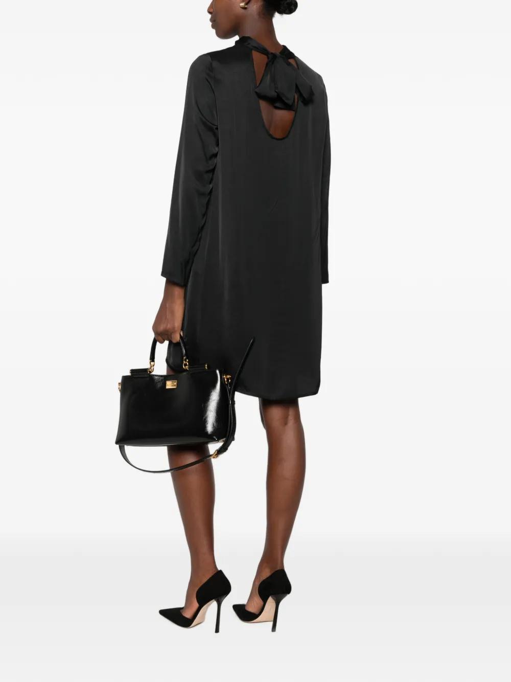 DIXIE Jurk met strikdetail Zwart