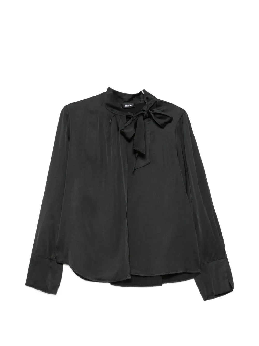 Dixie Pussy-bow Long-sleeve Blouse In 블랙