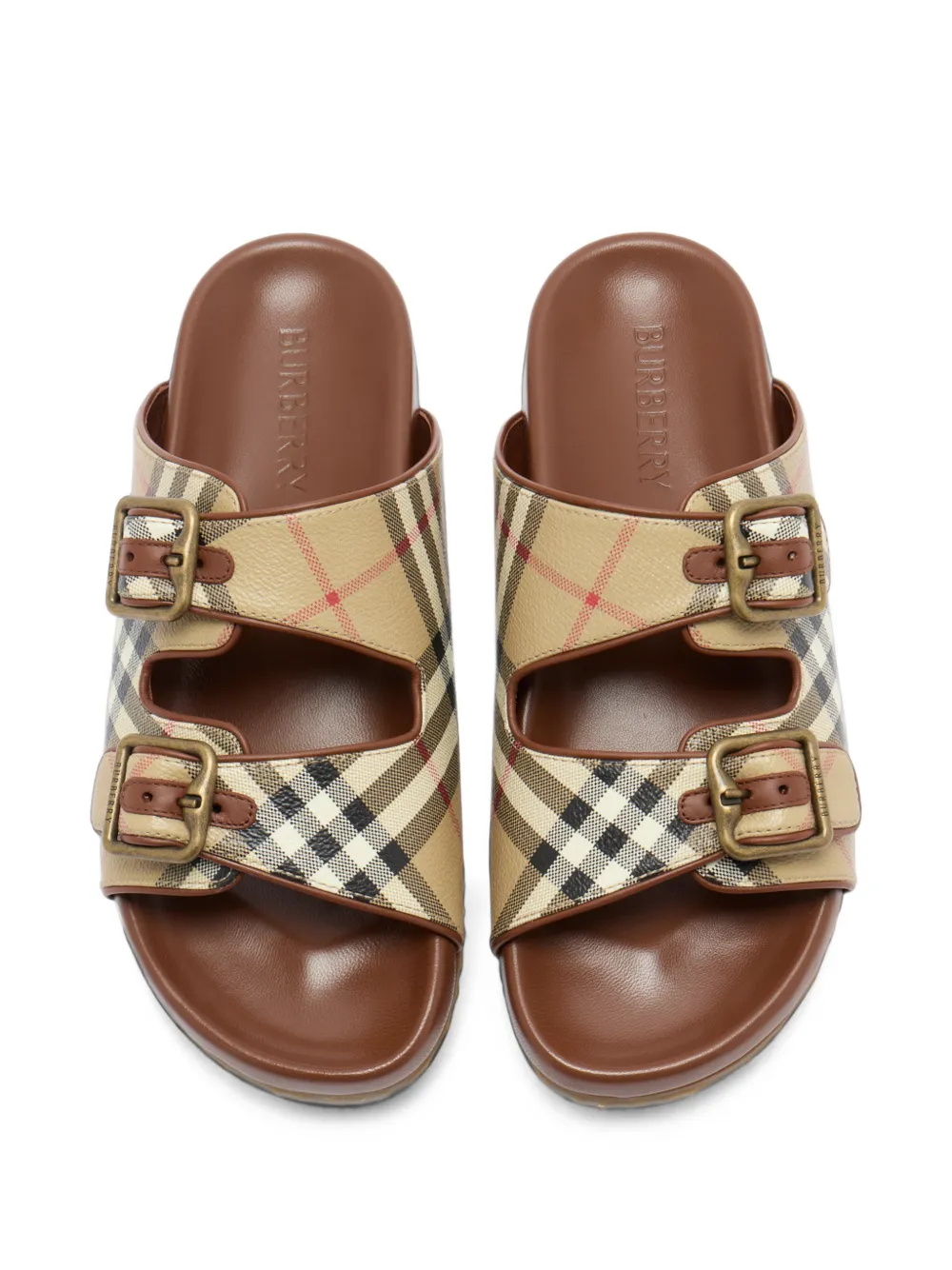 Burberry Check and leather Urchin sandals Beige