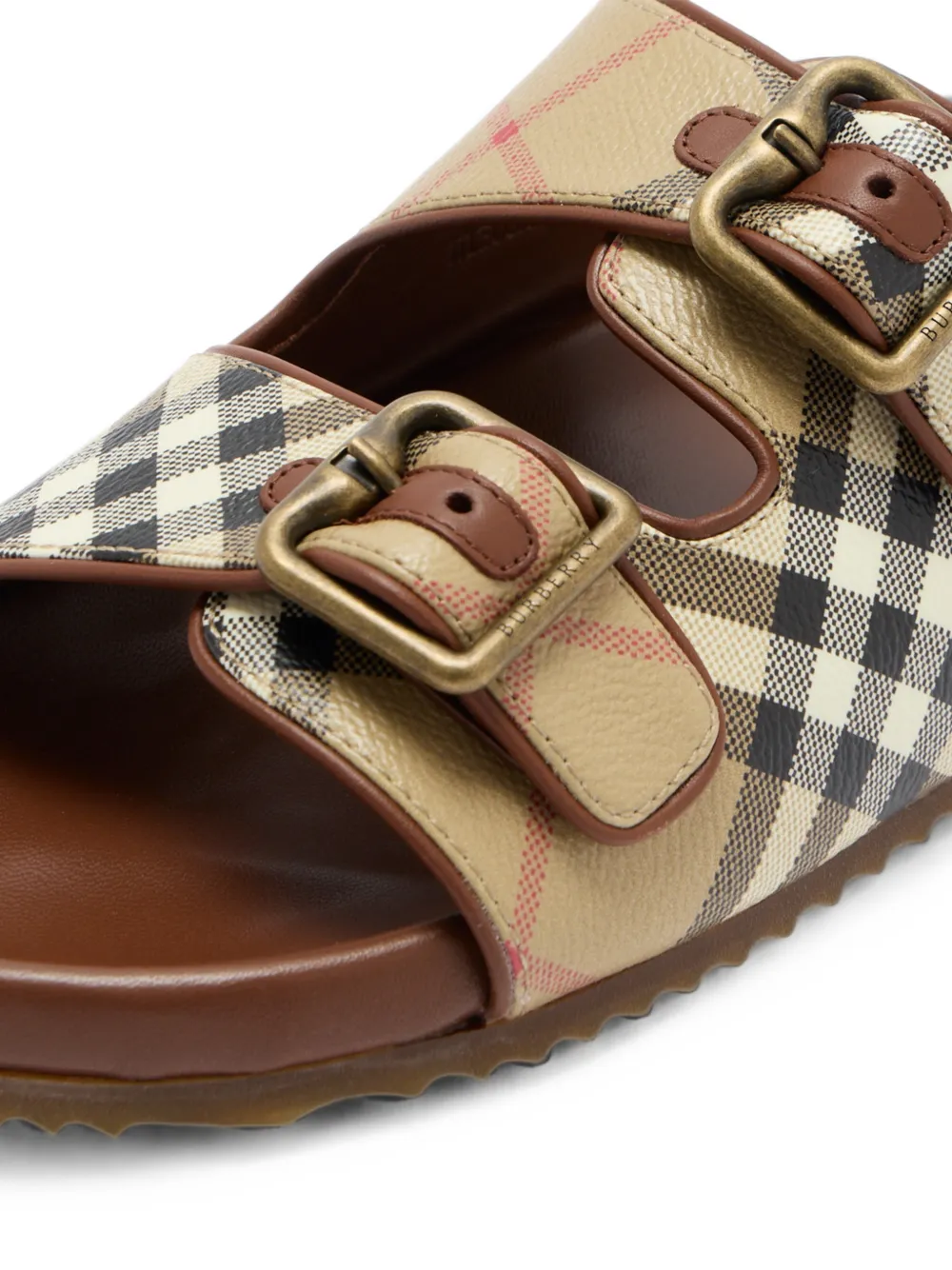 Burberry Check and leather Urchin sandals Beige