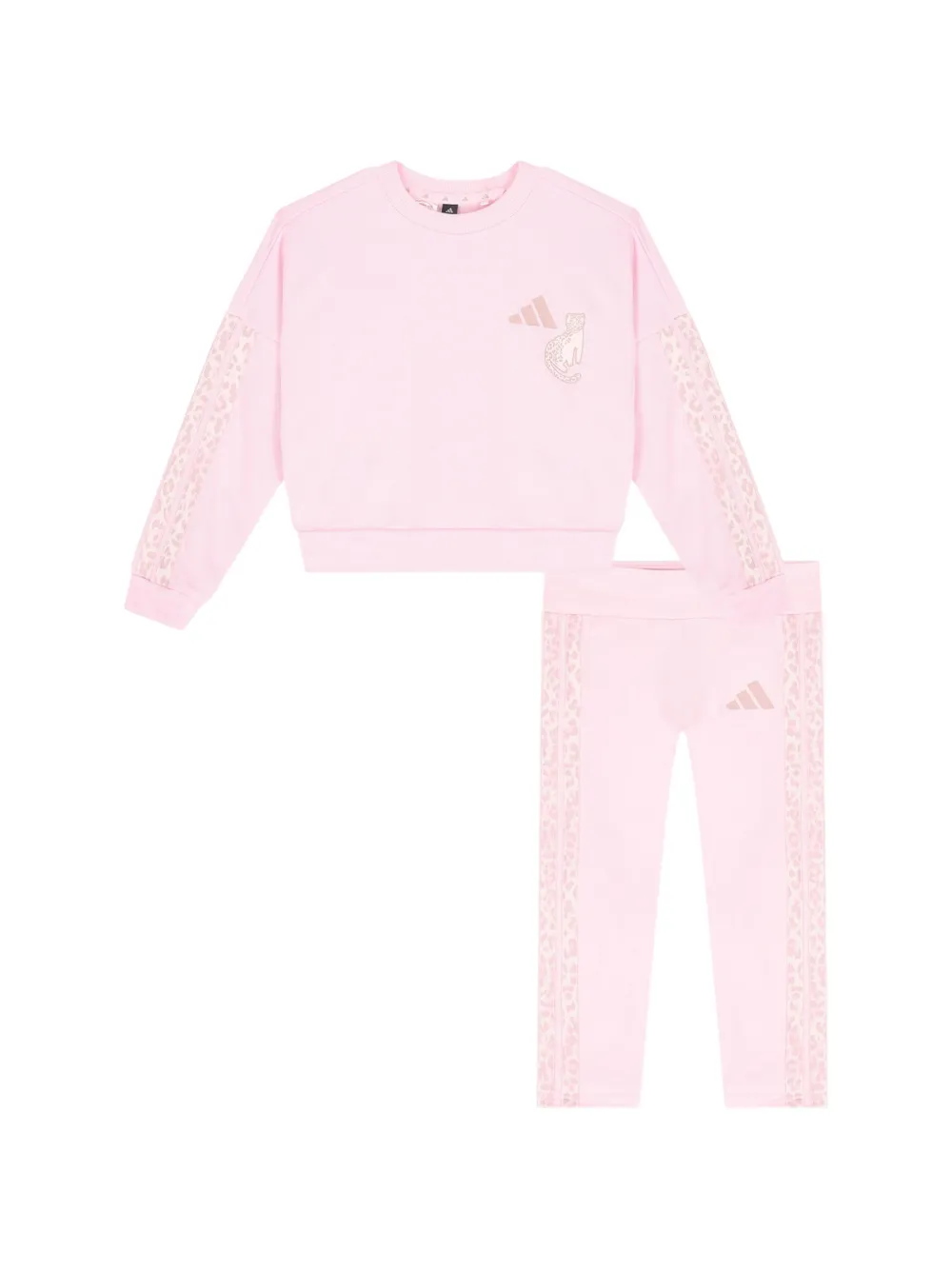 adidas Kids leopard-print track tracksuit - Rosa
