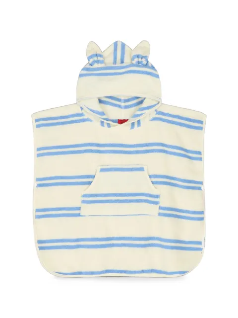 Sunnylife Kids stripe-pattern shark-hooded poncho