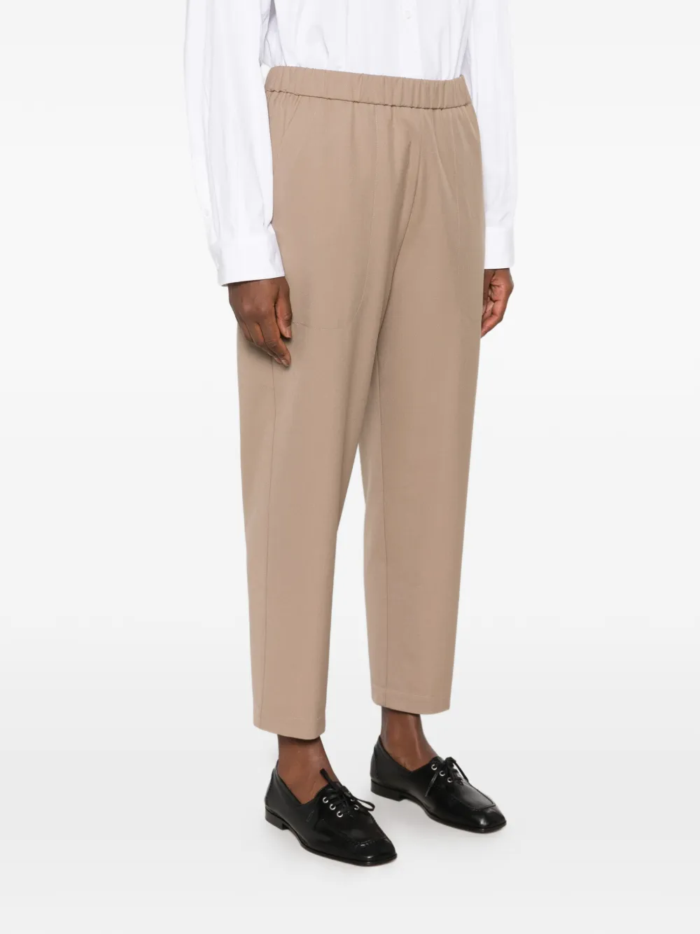 Fabiana Filippi elasticated-waist cropped trousers Beige