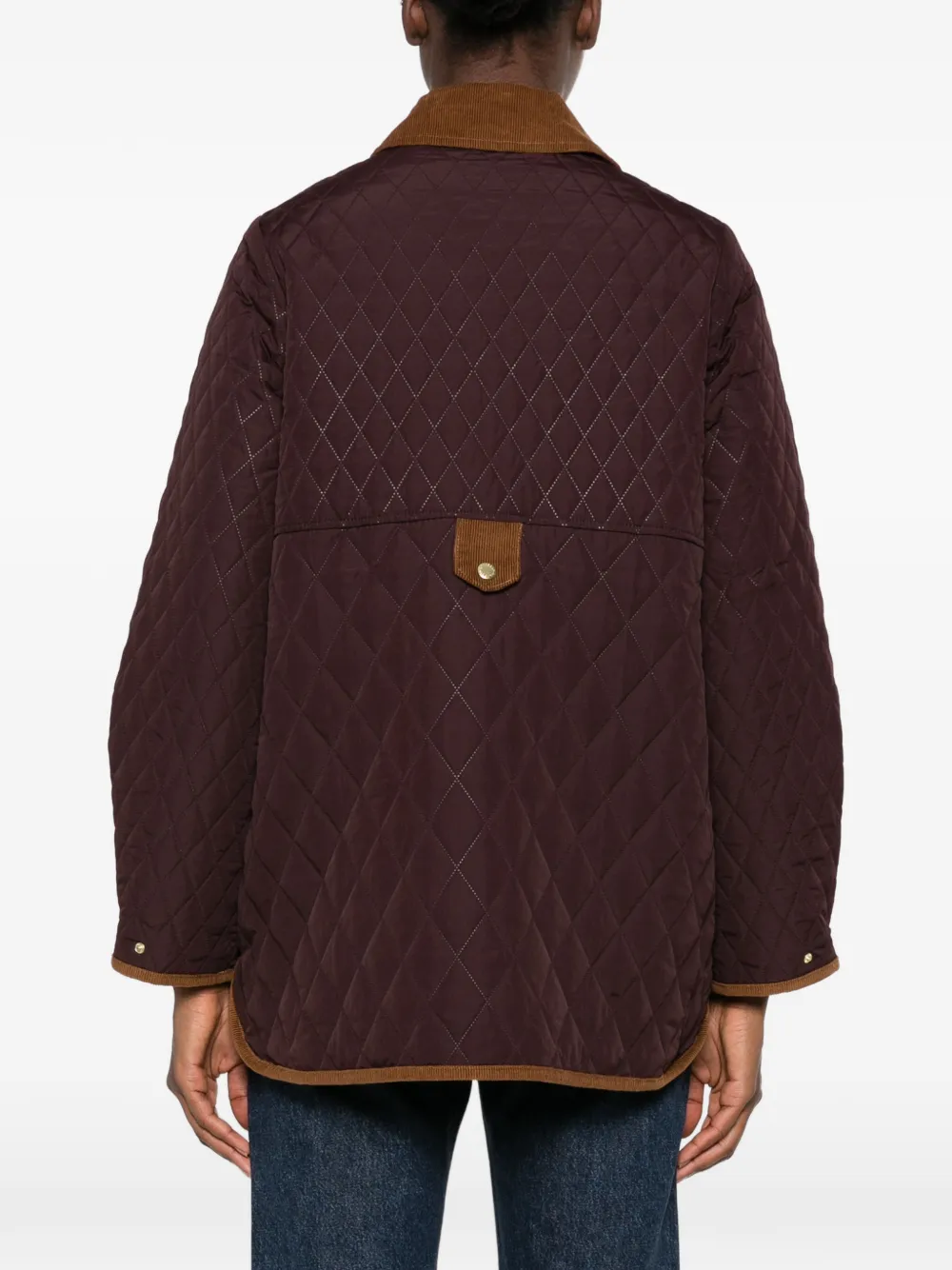 Barbour quilted corduroy-collar oversized jacket Bruin