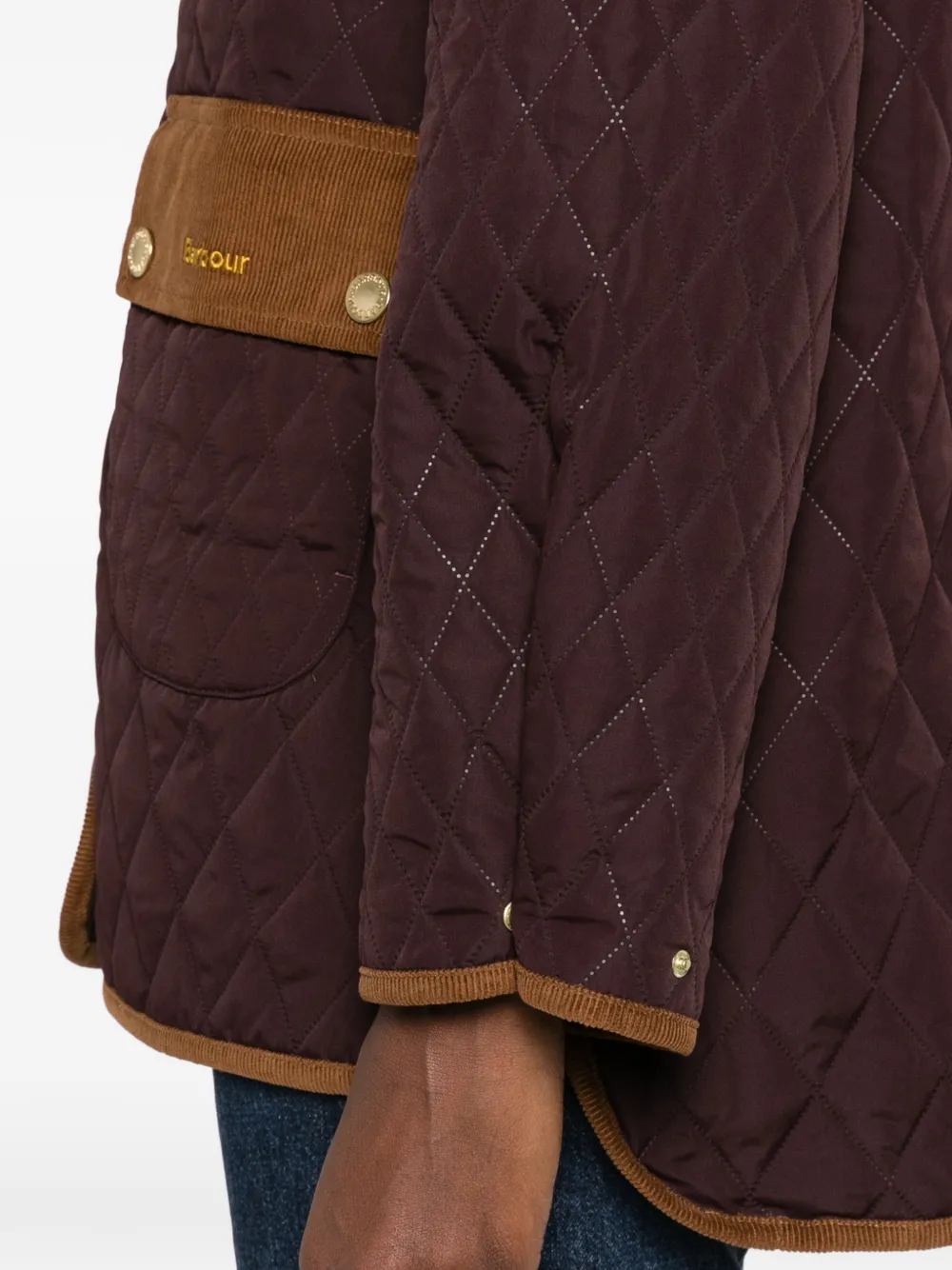 Barbour quilted corduroy-collar oversized jacket Bruin
