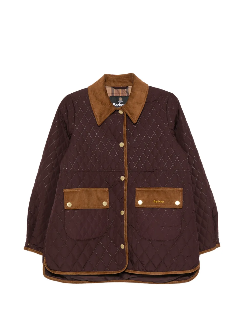 Barbour quilted corduroy-collar oversized jacket Bruin