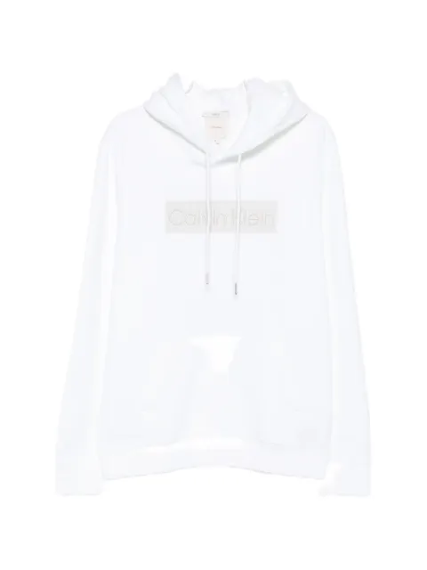 Calvin Klein logo-patch drawstring hoodie