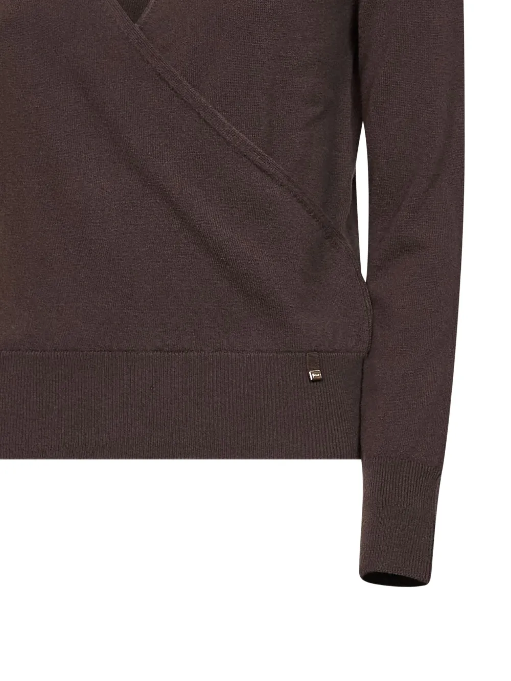 Herno Wrap-effect Cut-out Sweater in Brown, view 3