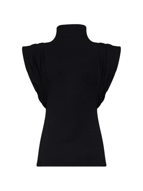 Mugler black jersey frame top