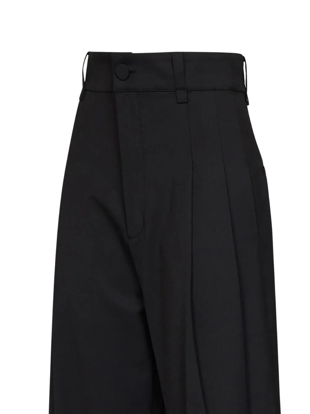Amen pleated curved-leg trousers Zwart