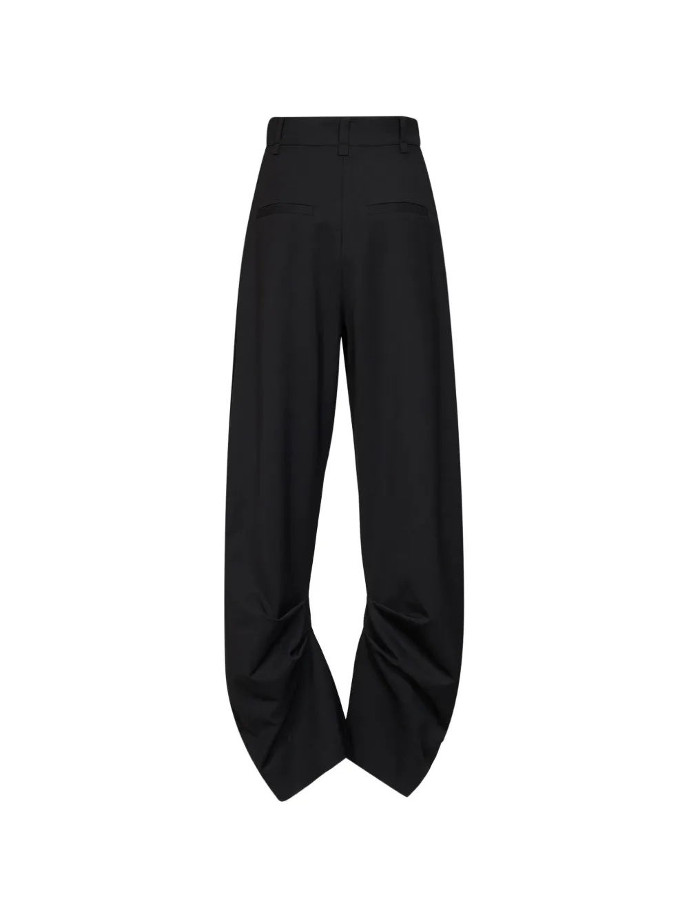 Amen pleated curved-leg trousers Zwart