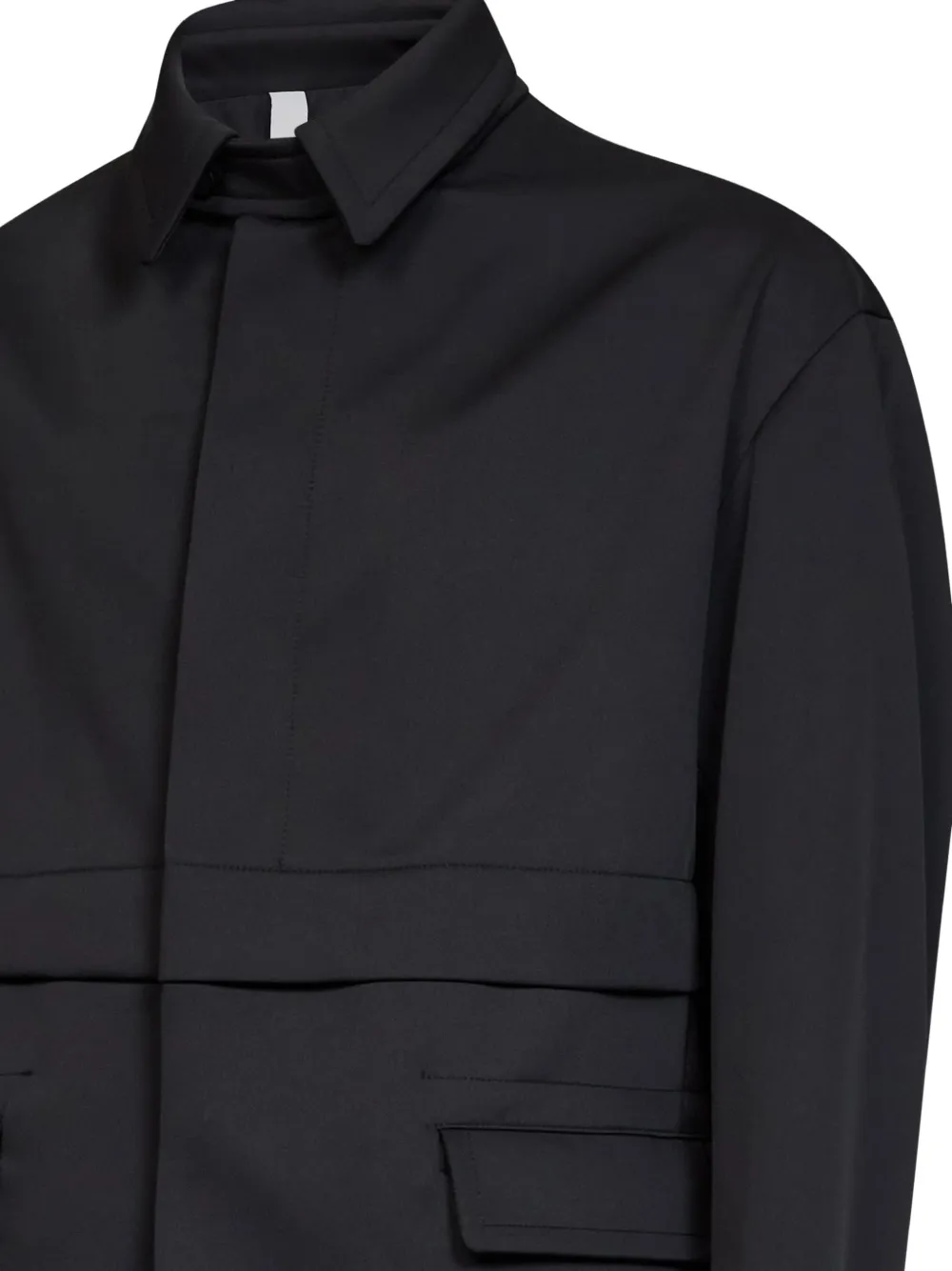 Hevo concealed-button shirt jacket Zwart