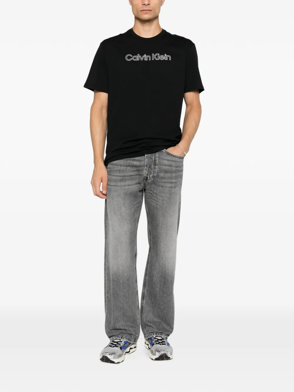 Calvin Klein T-shirt met logoprint Zwart