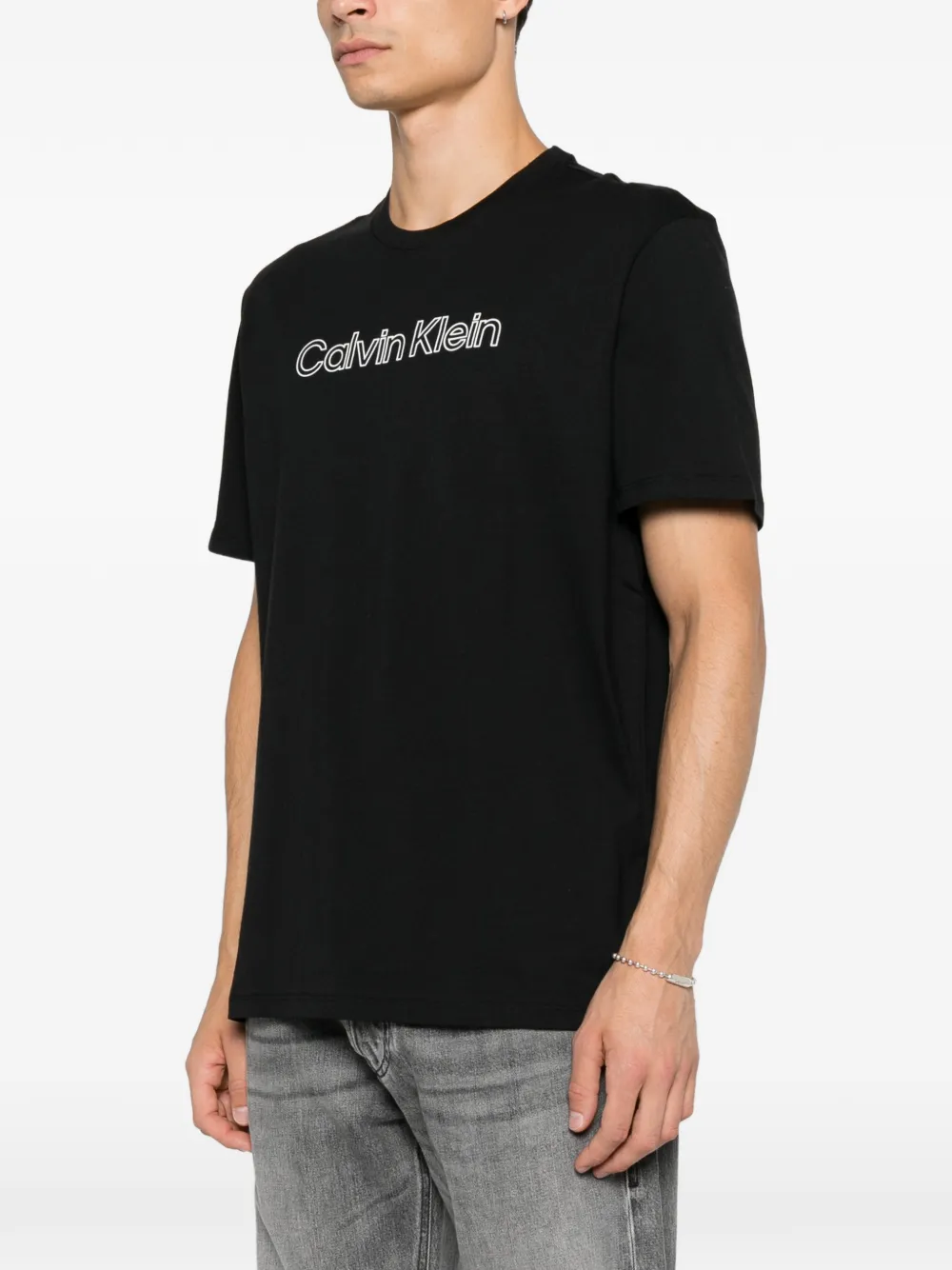 Calvin Klein T-shirt met logoprint Zwart