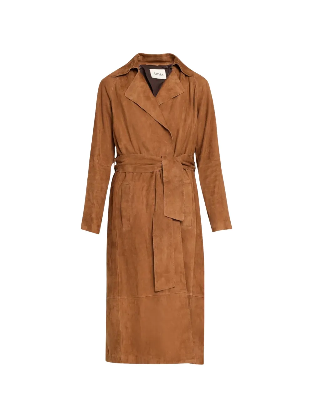 Arma belted suede coat