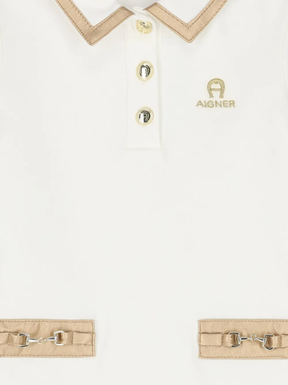 Aigner Kids Polojurk met horsebit detail Wit