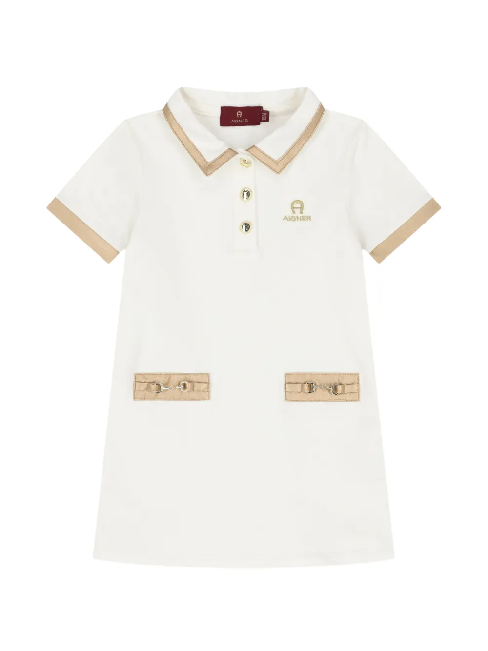 Aigner Kids robe polo à détail de mors - Blanc