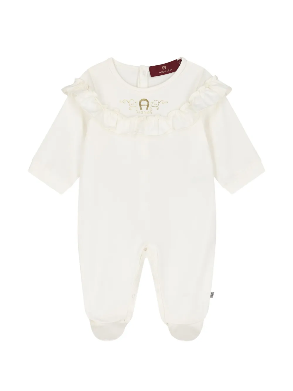 Aigner Kids Pyjama en haarband met geborduurd logo en ruches Beige