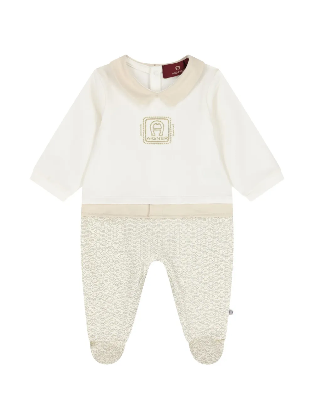 Aigner Kids grenouillère à motif monogrammé et logo brodé - Blanc