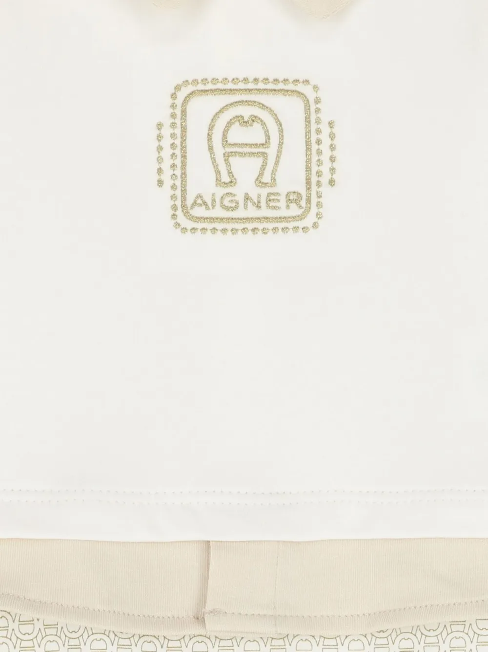 Aigner Kids Romper met geborduurd logo en monogramprint Wit