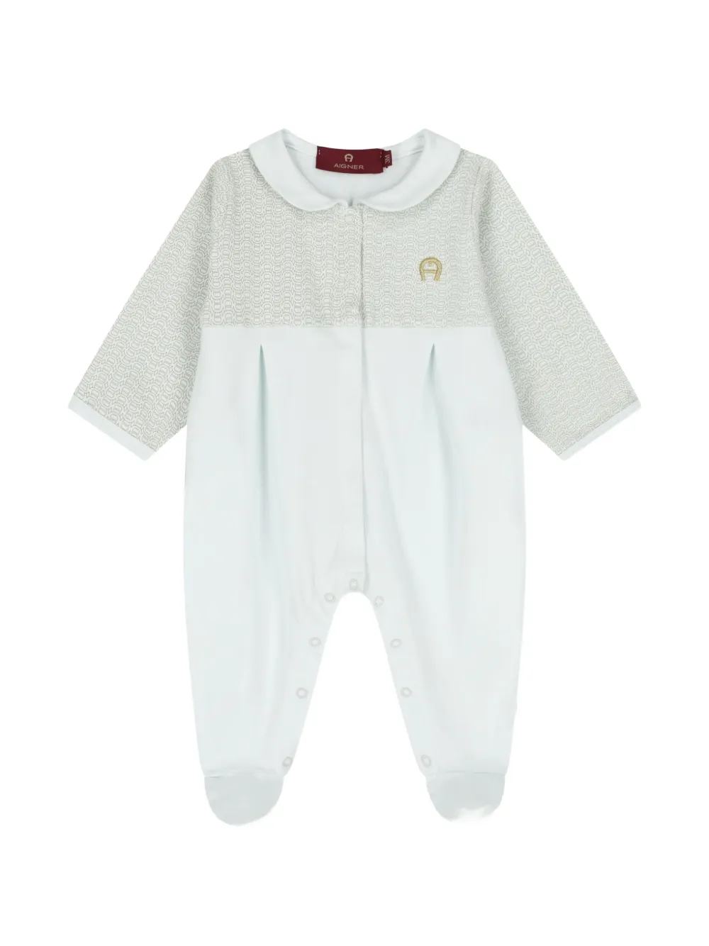 Aigner Kids Romper set met Peter Pan-kraag en logoprint Blauw