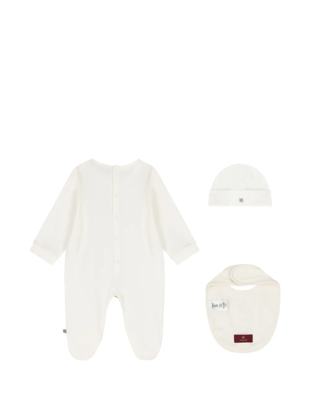 Aigner Kids Driedelig romperset met logoprint Beige