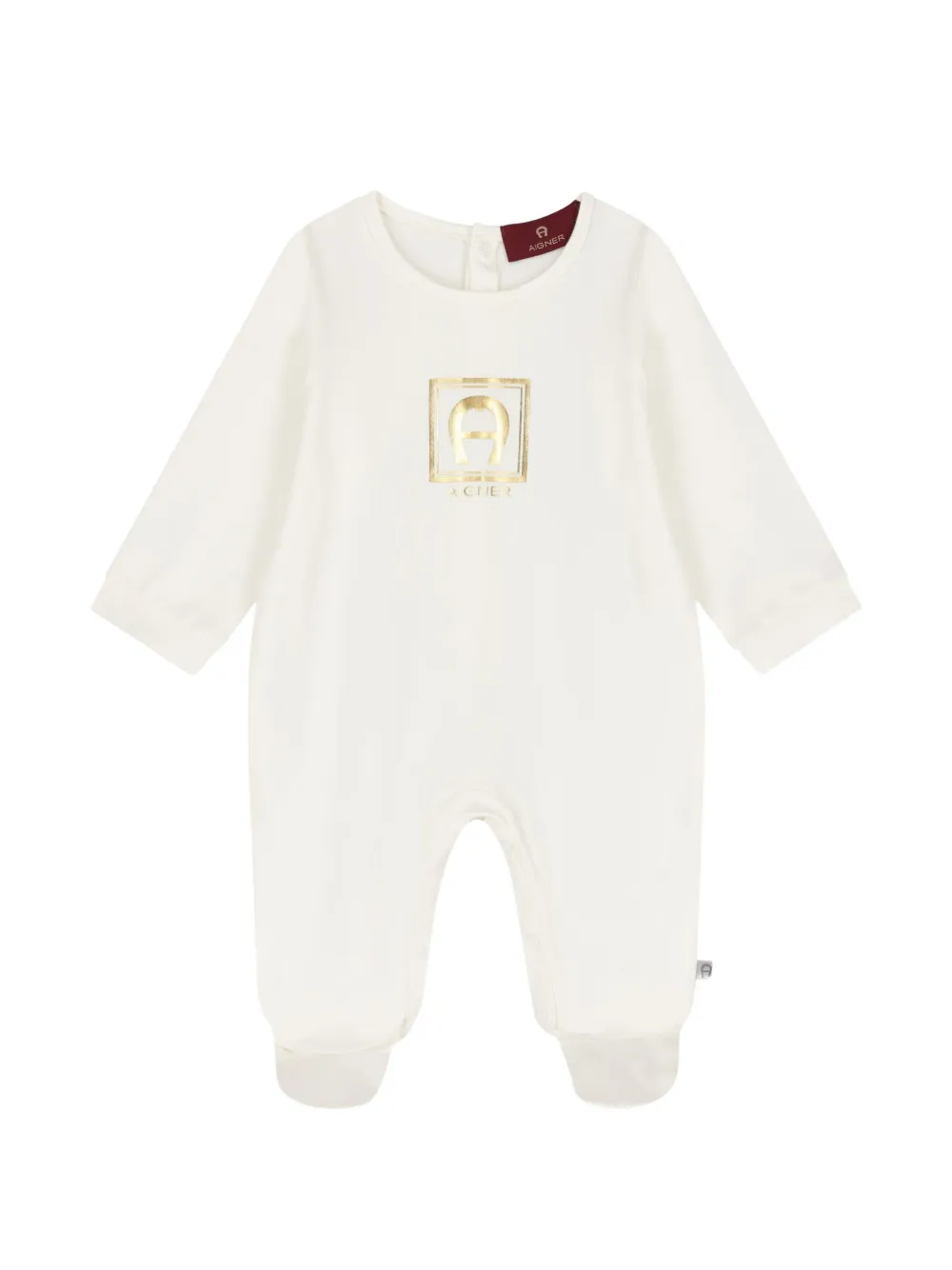 Aigner Kids Driedelig romperset met logoprint Beige