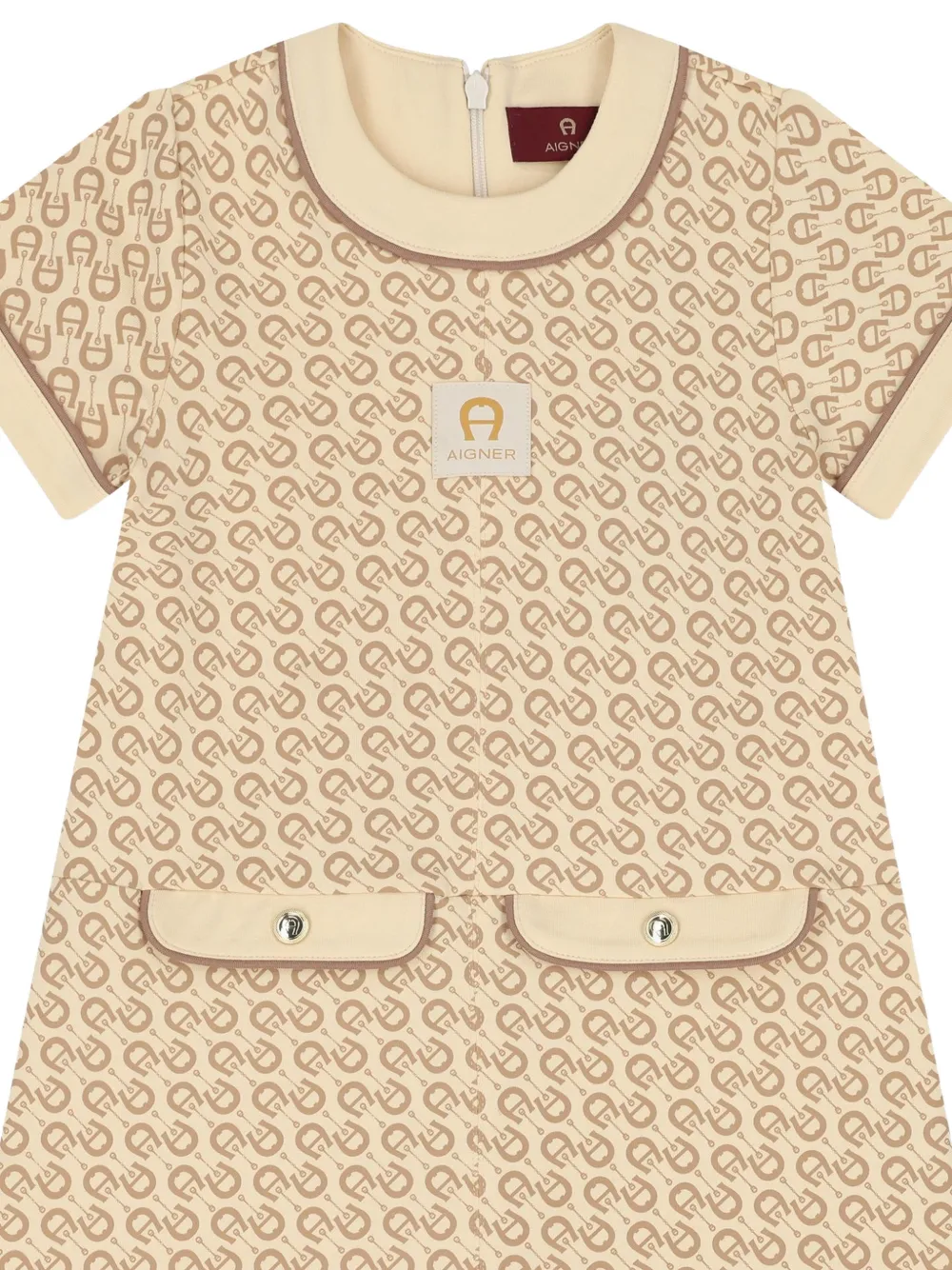 Aigner Kids Jurk met monogramprint Beige