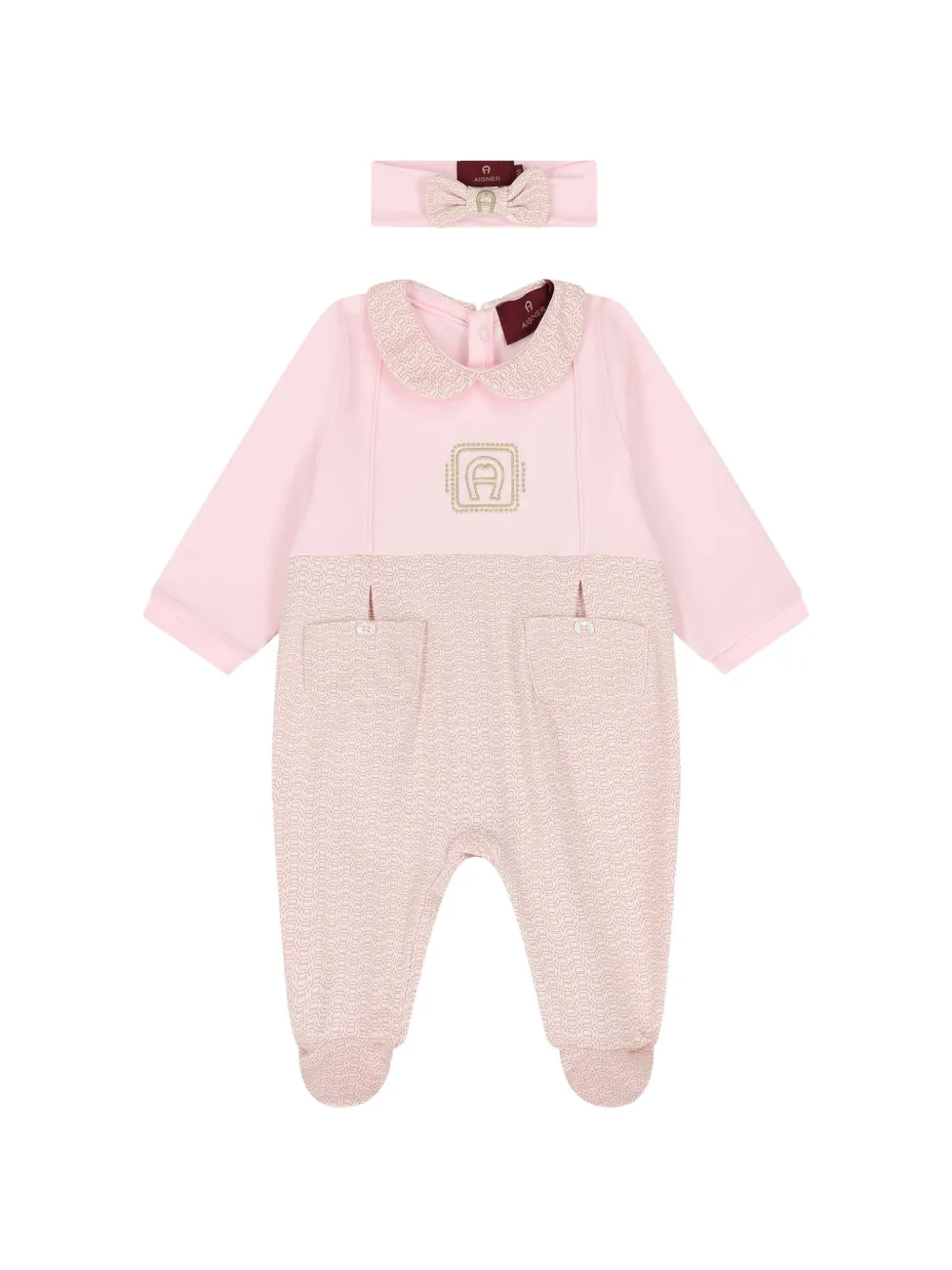 Aigner Kids Strampler-Set mit Monogrammmuster - Rosa