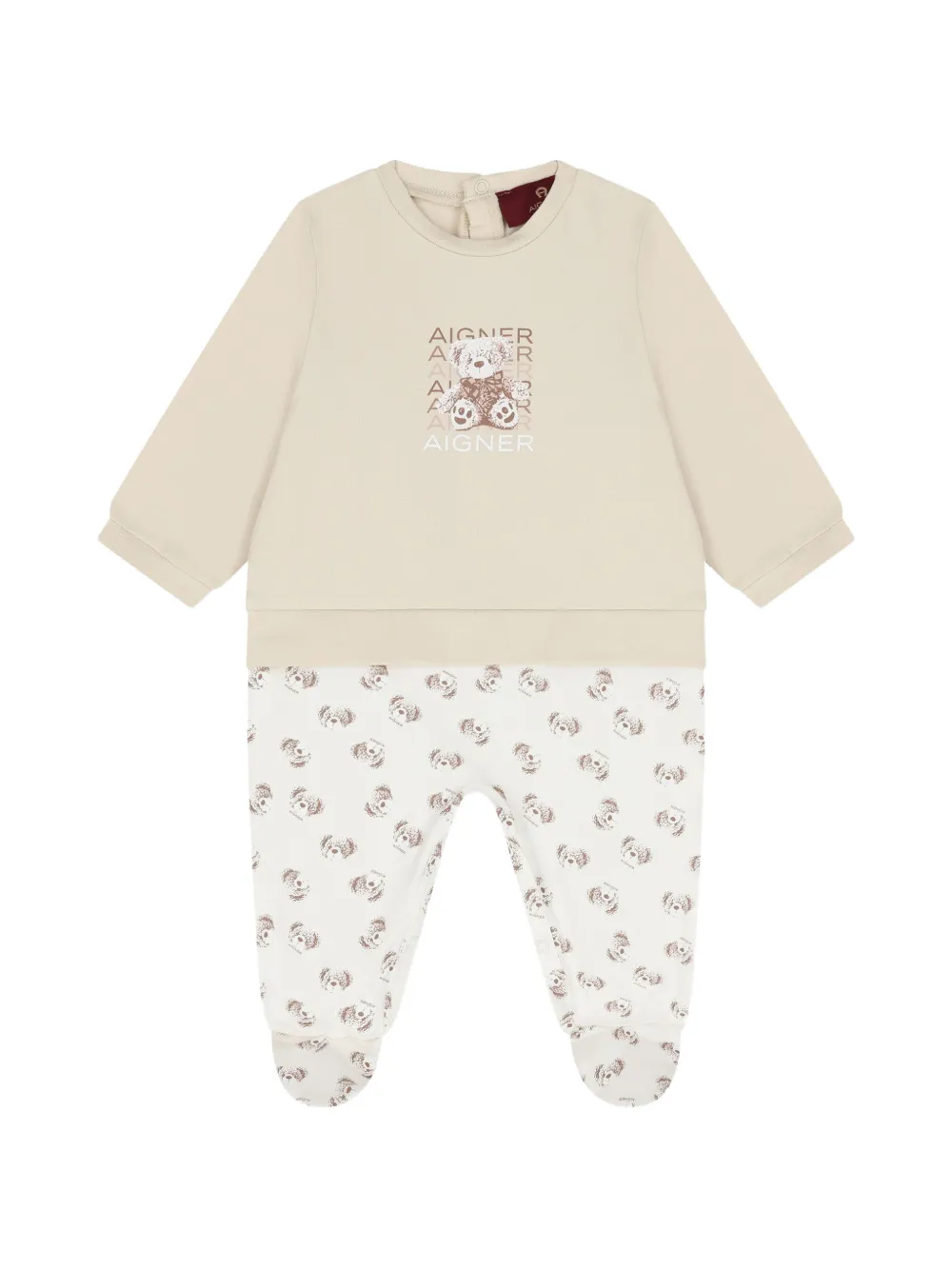Aigner Kids pyjama à imprimé ourson - Tons neutres
