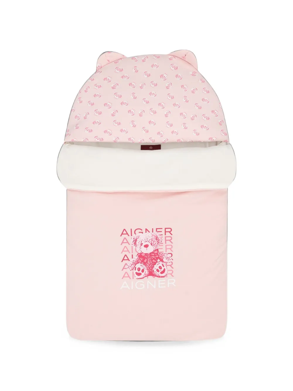 Aigner Kids teddy-bear print sleep bag - Rosa