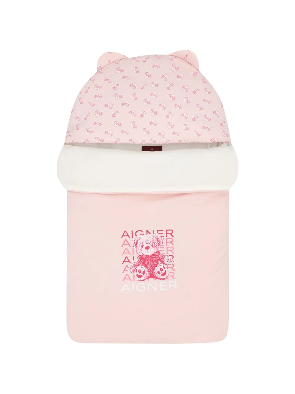 Aigner Kids teddy-bear print sleep bag - Rosa