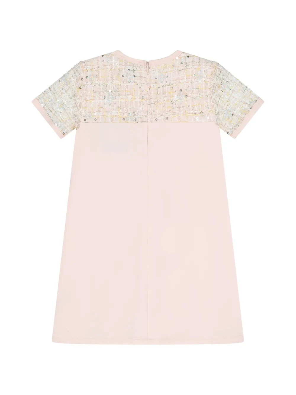 Aigner Kids Jurk verfraaid met pailletten en tweed vlak Roze